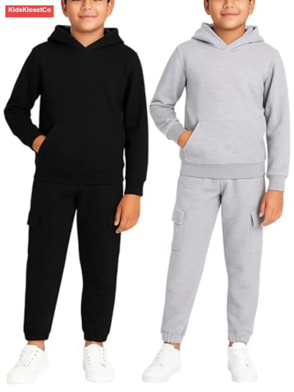 Boys 4-Piece Sweat Suit Set Fleece Hoodies Joggers Tracksuit